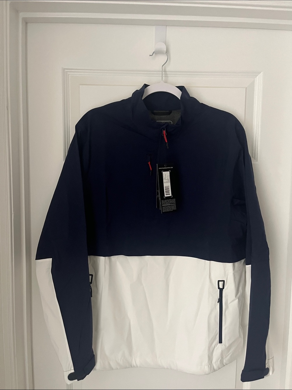 Men's Two-Tone Navy and White Windbreaker Jacket